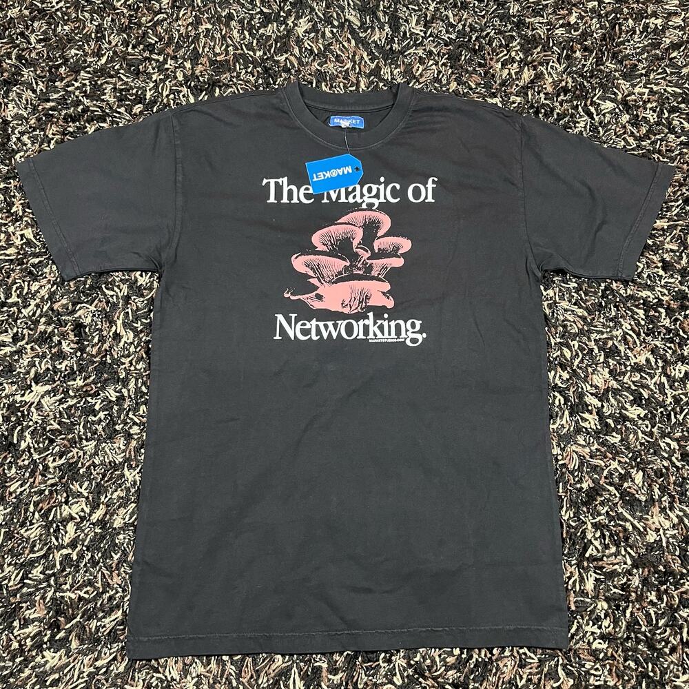 Market Studios Social Network Tee T Shirt Black Men’s Sz M New
